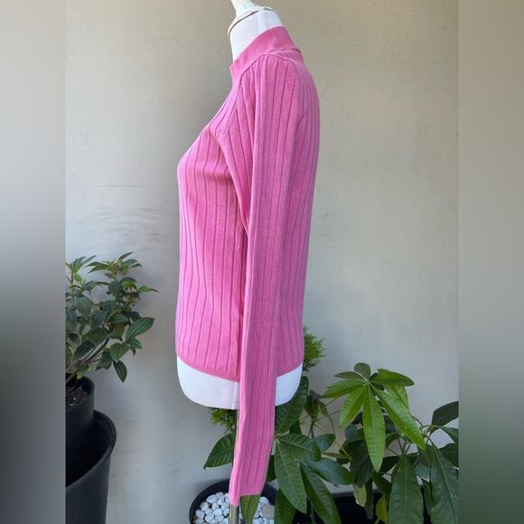 ☘️ NA-KD Fashion Turtleneck Ribbed Knit Sweater in Bright Pink, M - Picture 7 of 14